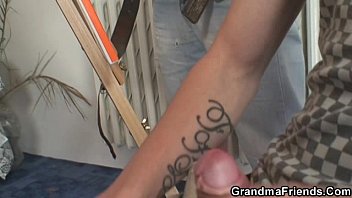Preview 3 of Sanu Bulan - Two young painters screw nude granny