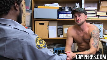 Preview 2 of Gandu Sex In - Tattooed hunk riding officers massive black dick