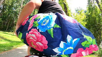 Preview 1 of Big Boobs Teachers - Butt plugged wife - motorcycle exhibitionist