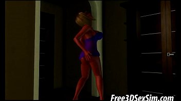 Preview 2 of Public Sex Sca - Busty 3D cartoon blonde sucking on a rock hard cock
