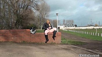 Preview 4 of Dick Woods Rubber Bears - Blonde babes public masturbation and outdoor pussy flashing of sexy amateur chic