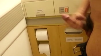 Preview 2 of Evelyn Linn Nurse - Jerking off in an airplane bathroom