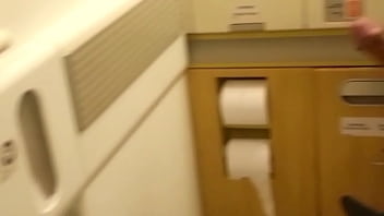 Preview 3 of Evelyn Linn Nurse - Jerking off in an airplane bathroom