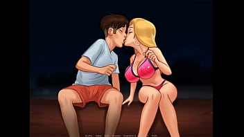 Preview 2 of American Bathroom Sex - Summertime Saga Cap 38 - Fiesta En La Playa Y El Juego De La Botella