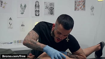 Preview 2 of Www Xxx Sonylieon Com - Skinny Twink Lev Ivankov Gets His Asshole Drilled By His Super Sexy Tattoo Artist Fly Tatem - BROMO