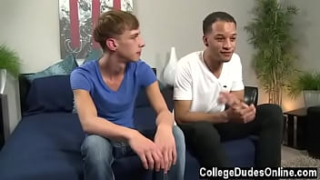 Preview 2 of Hot Bear Threesome - Hot gay scene Jordan thrusts his hard-on deep into Damon&#039_s mouth and