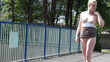 Preview 3 of Daddy Idea Outing - Teen blonde flasher Carly Raes outdoor masturbation and exhibitionist babes