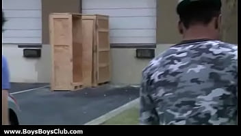 Preview 2 of Amateur Guy Jerks 6 - Big muscled black gay boys humiliate white twinks hardcore 02