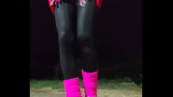 Preview 3 of Family Free Sex - Femboy in the middle of a highway being an exhibitionist