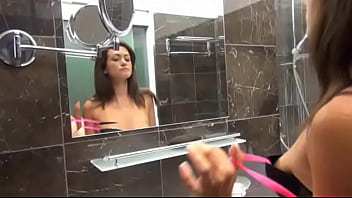 Preview 1 of Birgit Lehtinen - Hard dildoing of brunette american babe