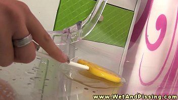 Preview 3 of Blond Danish Pregnant Women Sex - Busty piss fetish babe drinks her urine