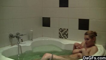 Preview 1 of Cople Anal Raip Teen - Dagfs - Masturbation and cock-sucking in a hot bathtub