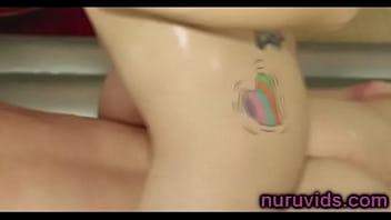 Preview 3 of Camfrog Fhm Vip - Cute blonde gives nuru massage