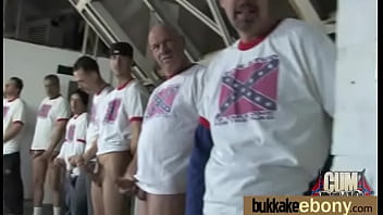 Preview 4 of Blonde Slave Whipping German - First time ebony with a group of white dicks 17