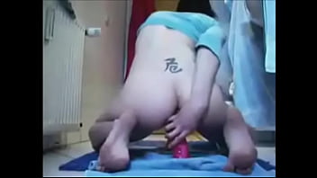 Preview 3 of Dog Girl Sex Video Hd Full - Teen dildos on bathroom floor and cums