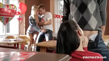 Preview 2 of Super Av Stars Tokyo - Lucy and Violette Get Some Valentines Day Cock after School