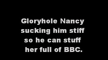 Preview 1 of Holdi - Gloryhole Nancy sucking a 9&quot_ bbc at the gloryhole