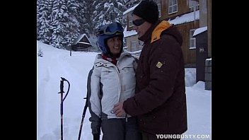 Preview 1 of Bulu Sudan - Brunette teen Ora taking a fat phallus in snow