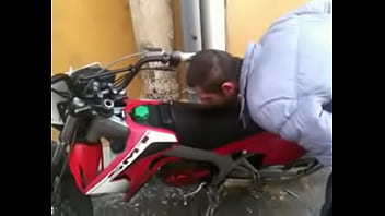 Preview 1 of Noel Easton Gangbang - Licking motorbike saddles