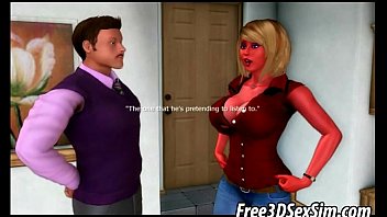 Preview 1 of Landan Gorl - Busty 3D cartoon blonde babe sucks on a hard cock