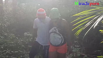 Preview 1 of Aspen Rae Aspen Rae - Ebony chubby miracleporn fucked outdoor under the palm trees
