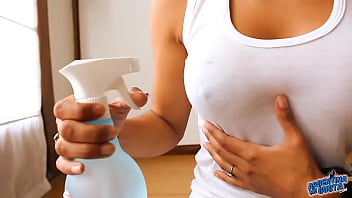 Preview 3 of Deutsch Anpissen - Gorgeous Latina Body! Wetting Her White Yoga Pants! Ass,  Tits n Cameltoe