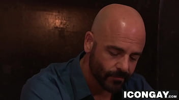 Preview 1 of Massage Rwasling - Big cock escort dude taking care of this bald sexy client