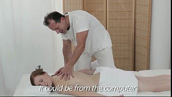 Preview 1 of Ass Rim Tranny - Pale redhead fucked by masseur on a table