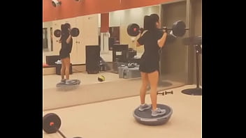 Preview 4 of Wife Creampie Shemale - SPY CAM GYM : ASIAN TEEN WORKING OUT