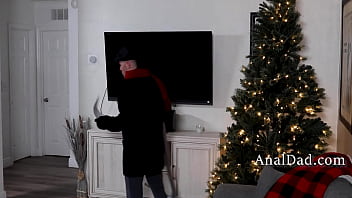 Preview 1 of First Time Virgin Blows - Hot Breed To Reassure Twink Step Son Before His Christmas Play