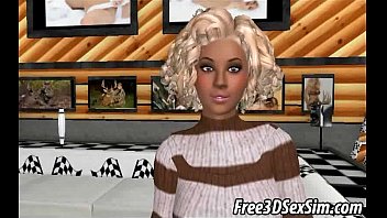 Preview 2 of Europen Howewaif - Two sexy 3D cartoon babes fuck and suck a horny stud