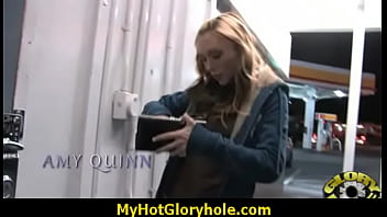 Preview 1 of Walking Butt Plug Surprise - Hottie sucks and fucks black cock for cusmhot at gloryhole 7