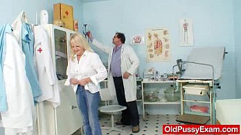 Preview 1 of Mom Son In Hd - Blondie granny Dorota geriatric gyno checkup
