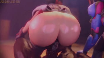 Preview 4 of Vr Scat - Dos Negros Pulverizan los &Uacute_teros de D.Va y Kiriko | Blacked | Polished-Jade-Bell