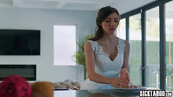 Preview 2 of Elvy Yost - Wedding jitters were shattered with threesome with hot teen Maya Woulfe and her stepmom Reagan Foxx