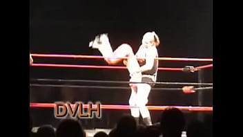 Preview 1 of Ngocok Pake Pisang - Isis 7 foot tall female wrestler up 3 men DVLH Wrestling