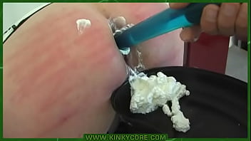 Preview 3 of Asian Sissy Trap Cum - Whipped cream enema and anal dildo fuck