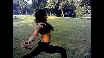 Preview 4 of Mom Asiatic - Sexy Desi Indian Girl Excercise - Boob Show