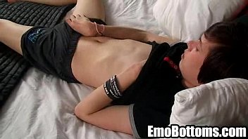 Preview 3 of Seachflat Ladyboy Lisa - Emo twink Jack Styles tugging on his rock hard cock 1