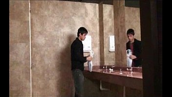 Preview 1 of Fake Agent Casting Videos - Teen and Security Guards in Shopping Toilettes