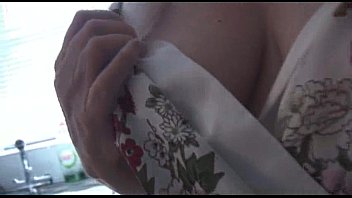 Preview 1 of Close Up Oiled Cock Riding - Hairy granny in stockings strips and spreads