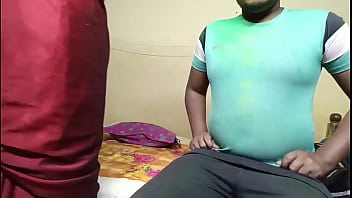 Preview 1 of Ria Sakurai Vs Big Diki - First time Indian festival holi celebrate with neaughbour wife