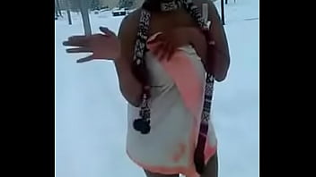 Preview 2 of Tube9 Indian Girl First Time - Chick Get&#039_s Naked Just To Do The Snow Challenge. SMH