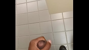 Preview 1 of Dirty Asshole Anal Creampie - Stroking in the library bathroom 5