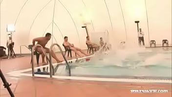 Preview 1 of Girl Ronde Xxx Ufc - Four Sexy Pornstars Race in the Pool in This Hardcore Orgy Scene