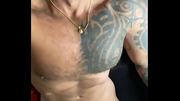 Preview 4 of Chubs Suck - Latino PORNSTAR VIKTOR ROM Lying down squeeze BBC out all milk big muscle boy and tattoed