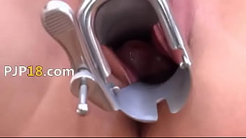 Preview 4 of Karyn Four - Brunette babe using huge gyno dildos