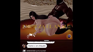 Preview 2 of Mum Big Tits - Mahaly48 Puta Celebrando su luna de miel (Imvu)