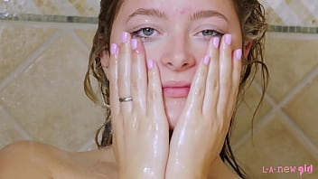 Preview 3 of Beutiful Porn Japan - Adorably charming golden-haired blonde indulged in a steamy caress