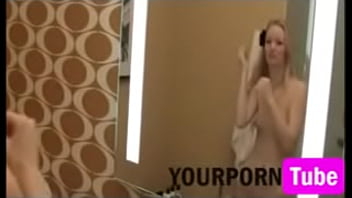 Preview 1 of Big Hanging Boobs Fucked - Amateur Blonde Gets a Sticky Creampie in the Bathroom - p..com.MP4